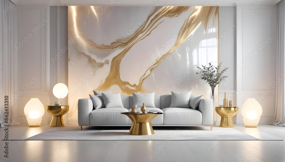 Photo interior modern design room 3d illustration Photo interior modern design room 3d illustration