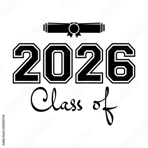 Class of 2026 design, College t-shirt design printable text vector	