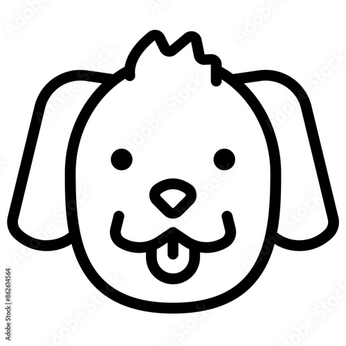 dog cute outline icon