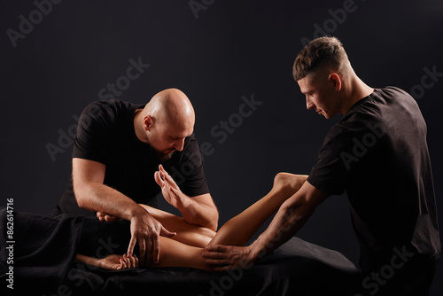 Sensual tantric massage with four hands in a cozy atmosphere of professional massage therapists