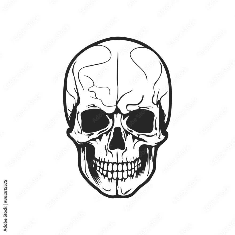 Obraz premium skull hand drawn vector illustration