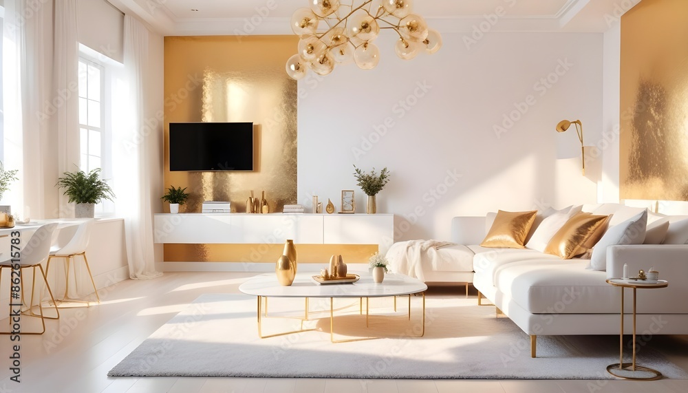 Fototapeta premium Photo interior modern design room 3d illustration