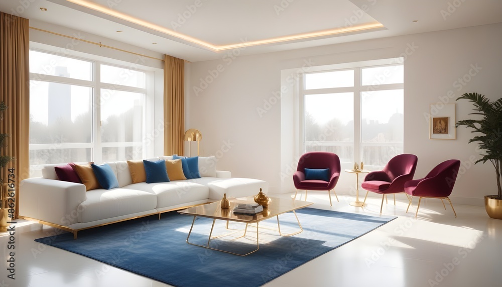 Fototapeta premium Photo interior modern design room 3d illustration