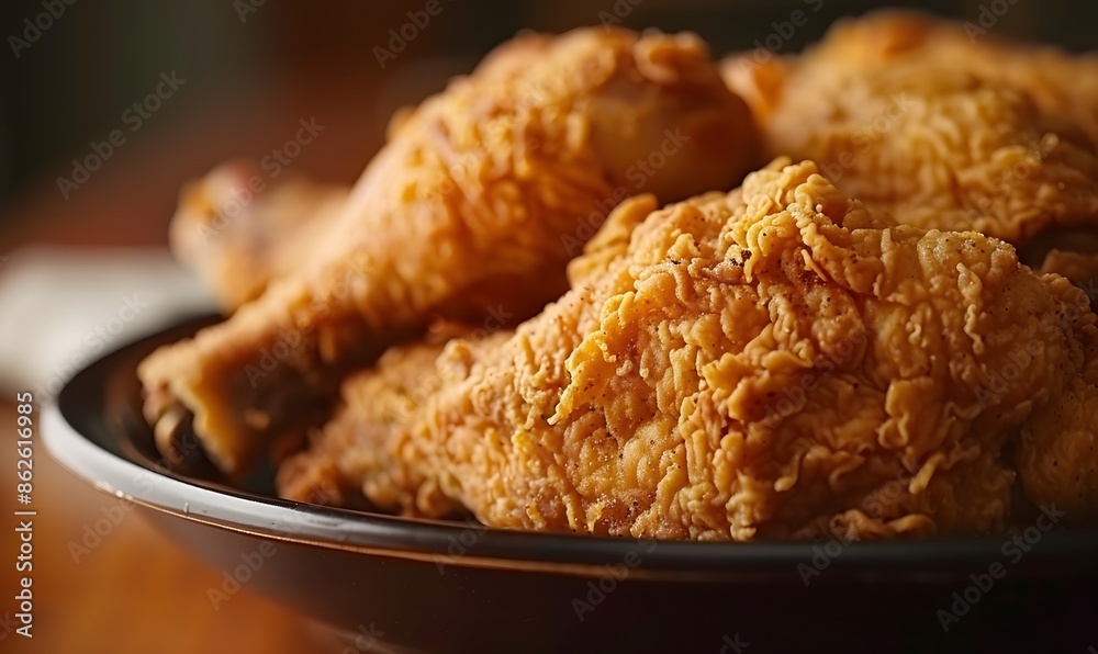 Crispy golden fried chicken, Generative AI Crispy golden fried chicken, Generative AI