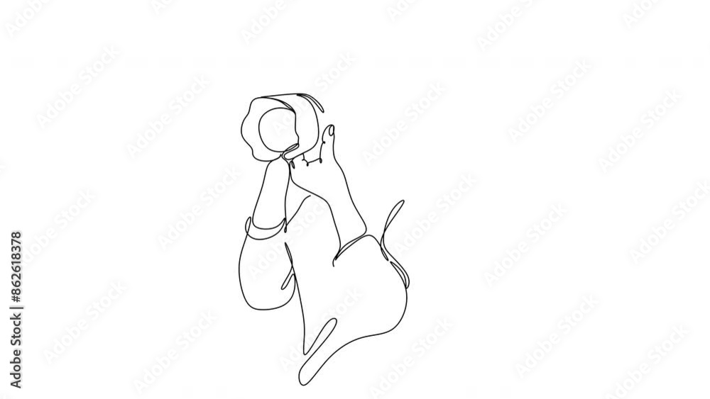 Linear drawing of a paparazzi photographer girl taking pictures with a modern digital camera with angles. A journalist or reporter takes pictures. Linear drawing of a paparazzi photographer girl taking pictures with a modern digital camera with angles. A journalist or reporter takes pictures.