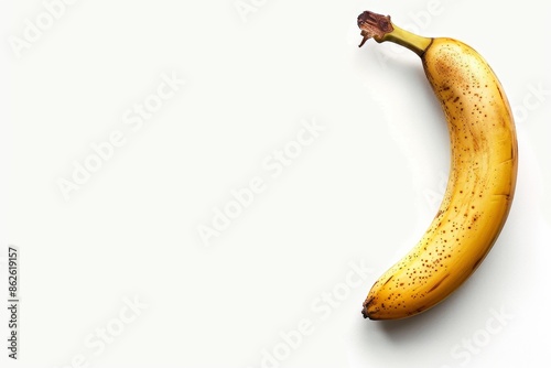 clean and fresh of a Goldfinger Banana, copy space on right side, isolated on white background photo