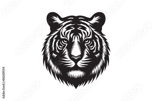 Tiger had silhouette vector illustration