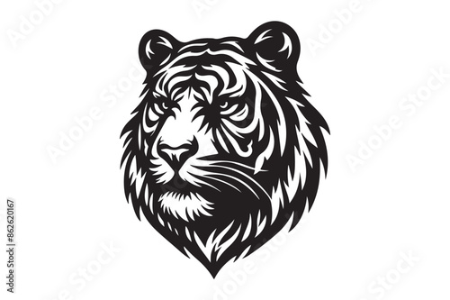 Tiger had silhouette vector illustration 4.eps