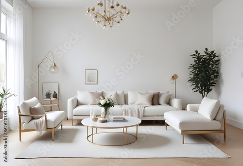 Photo interior modern design room 3d illustration