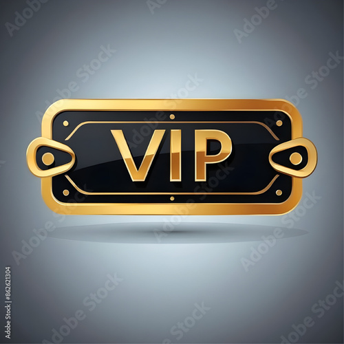 vip ticket sign, isolated on white background 