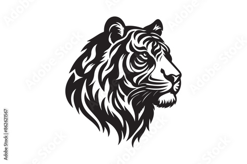Tiger had silhouette vector illustration