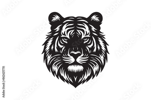 Tiger had silhouette vector illustration