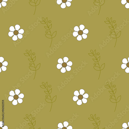 Cottage Romanticize the countryside ,seamless pattern ,prints background
 photo