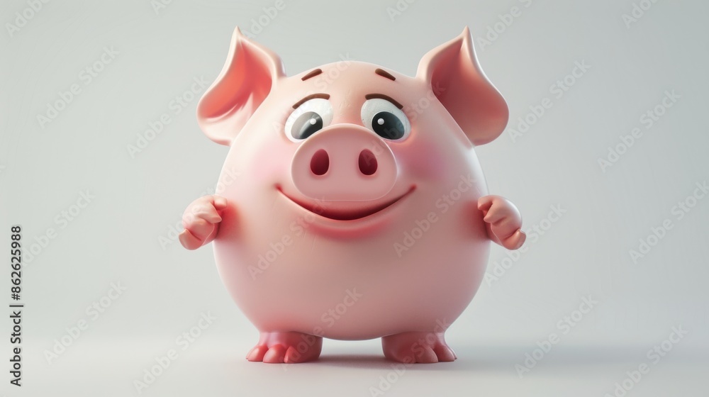 Adorable Chubby Piglet with Big Eyes and Cute Smile Adorable Chubby Piglet with Big Eyes and Cute Smile