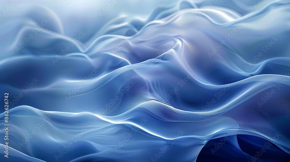Calming Abstract Blue Waves Flowing Softly Calming Abstract Blue Waves Flowing Softly