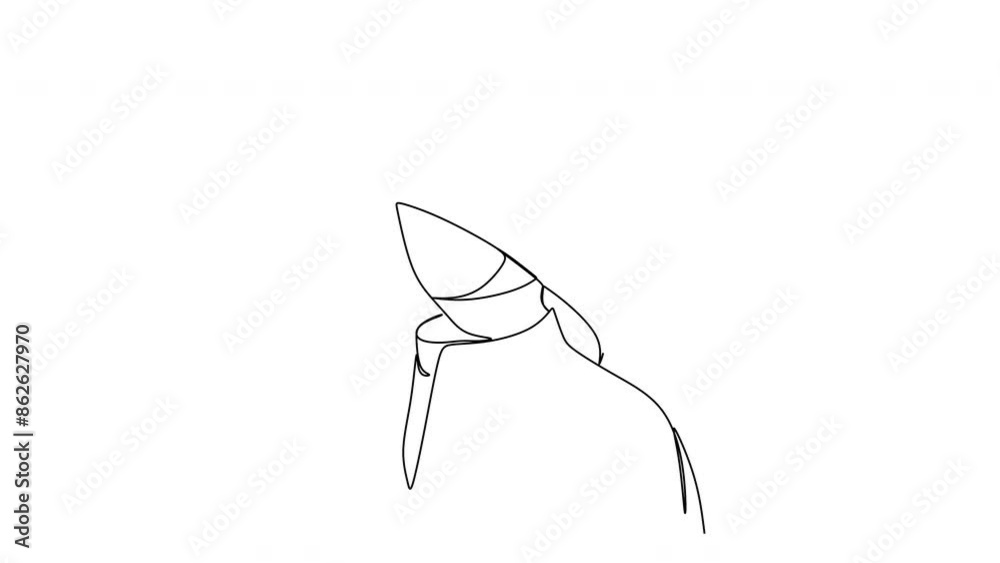 Abstract linear woman in hat. Minimal portrait. Head fashionable accessory. One line continuous. Beauty and glamour concept. Cap headgears for lady. Hand drawn vector illustration. Abstract linear woman in hat. Minimal portrait. Head fashionable accessory. One line continuous. Beauty and glamour concept. Cap headgears for lady. Hand drawn vector illustration.