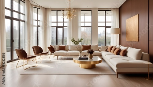 Photo interior modern design room 3d illustration