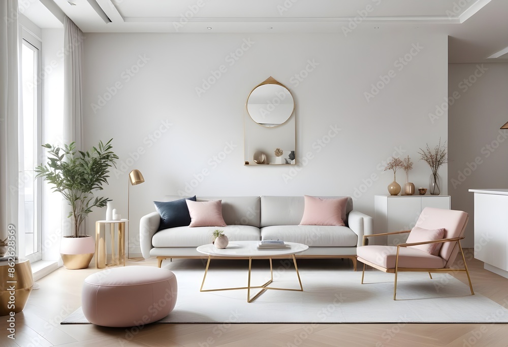 Fototapeta premium Photo interior modern design room 3d illustration