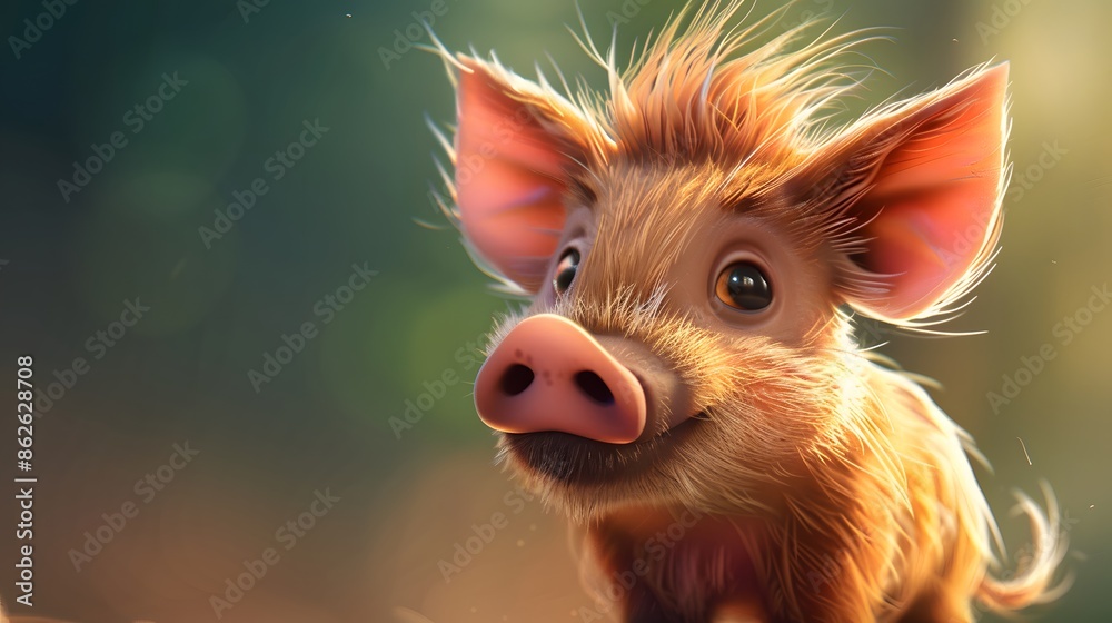 Cartoon animal - boar - isolated - illustration for children. Cartoon animal - boar - isolated - illustration for children.