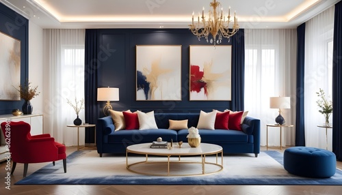 Photo interior modern design room 3d illustration