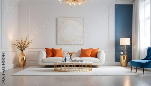 Photo interior modern design room 3d illustration