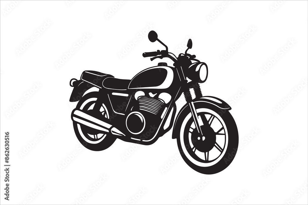 Fototapeta premium Motorcycle Silhouette Victor Art Created with AI Technology 