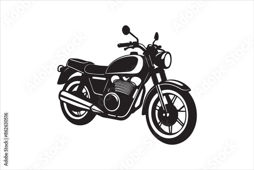 Motorcycle Silhouette Victor Art Created with AI Technology 