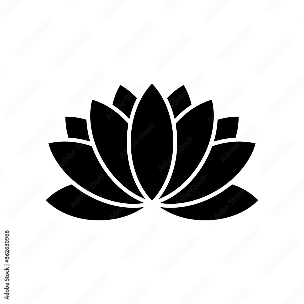 Lotus Flower Decorative Silhouette Icon Vector Illustration Lotus Flower Decorative Silhouette Icon Vector Illustration