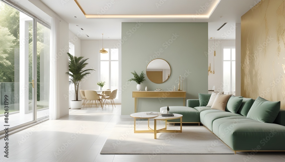 Photo interior modern design room 3d illustration Photo interior modern design room 3d illustration
