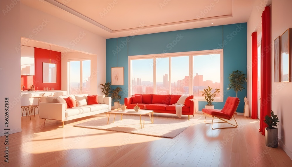 Photo interior modern design room 3d illustration Photo interior modern design room 3d illustration