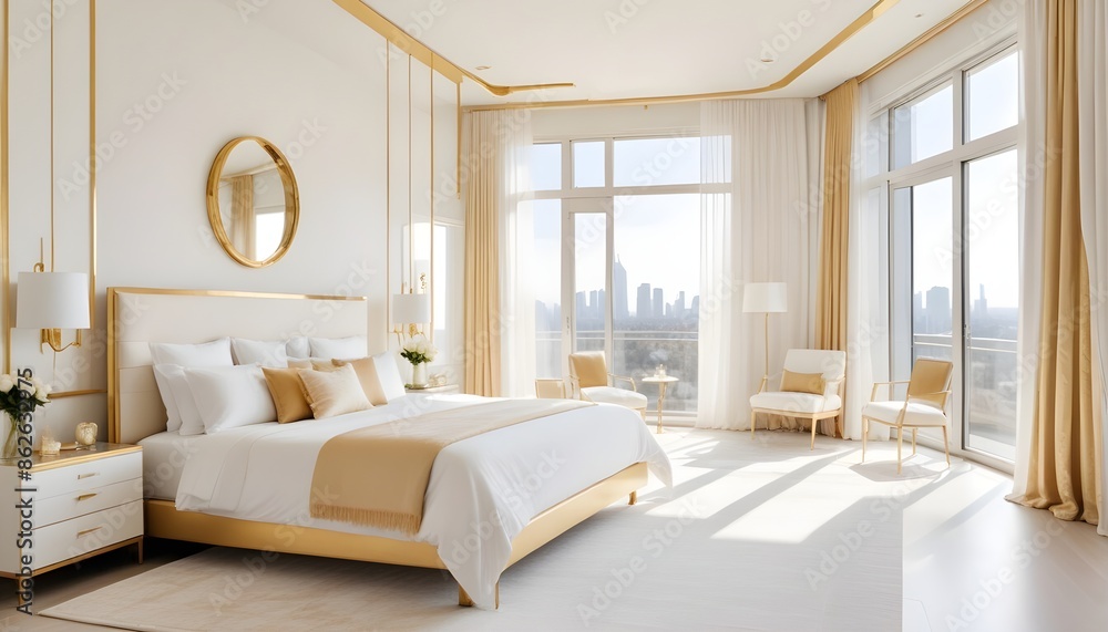 Fototapeta premium Photo interior modern design room 3d illustration