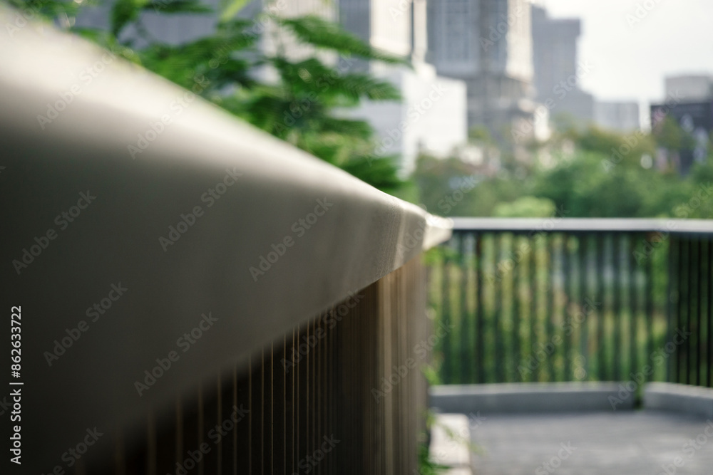 abstract blur and defocused skywalk in natural green park in city with bokeh for background abstract blur and defocused skywalk in natural green park in city with bokeh for background