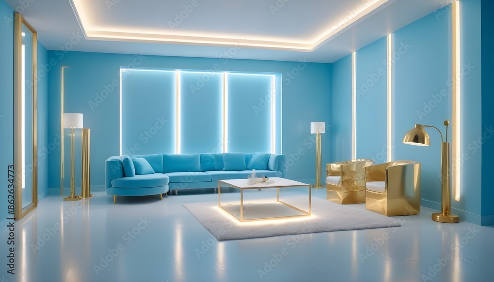 Photo interior modern design room 3d illustration Photo interior modern design room 3d illustration