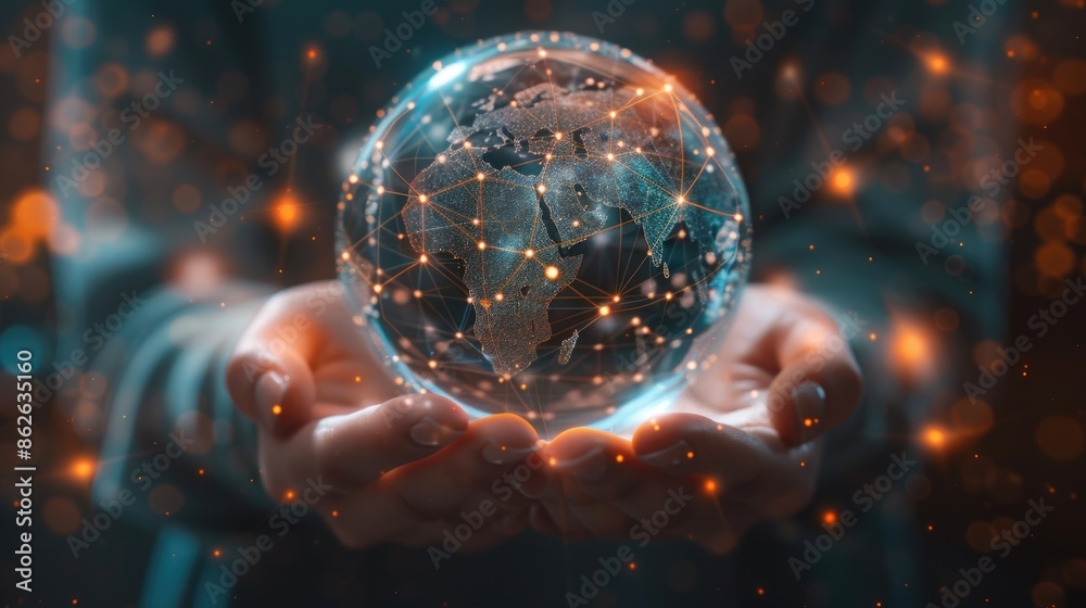 Futuristic Concept of Global Connectivity in Human Hands