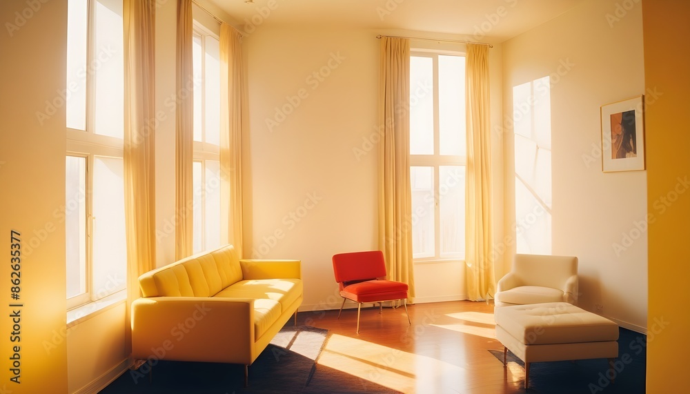 Fototapeta premium Photo interior modern design room 3d illustration