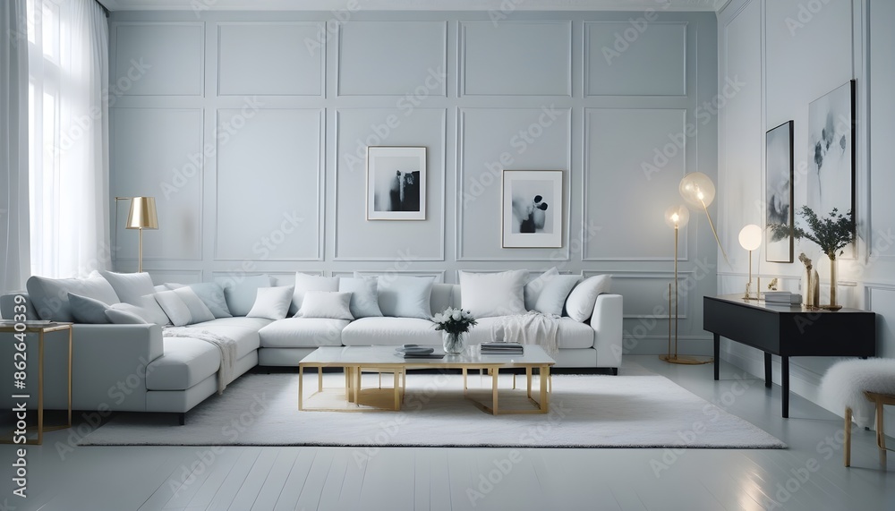 Photo interior modern design room 3d illustration Photo interior modern design room 3d illustration