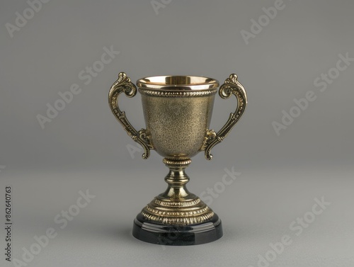 The golden champion cup proudly displayed signifies achievement and acclaim across diverse competitive arenas. photo