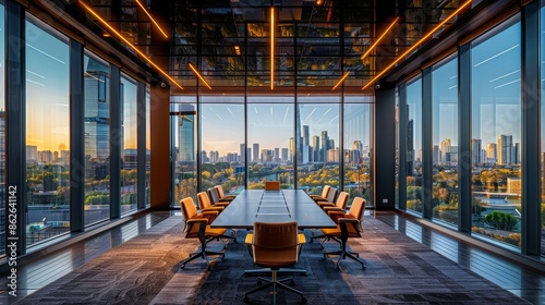 Modern Conference Room With Cityscape View in Melbourne