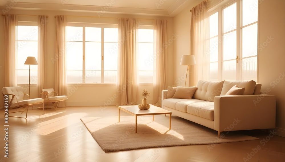 Fototapeta premium Photo interior modern design room 3d illustration