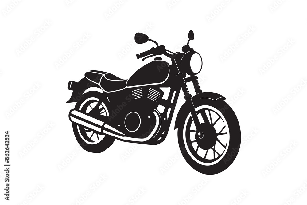 Fototapeta premium Motorcycle Silhouette Victor Art Created with AI Technology 