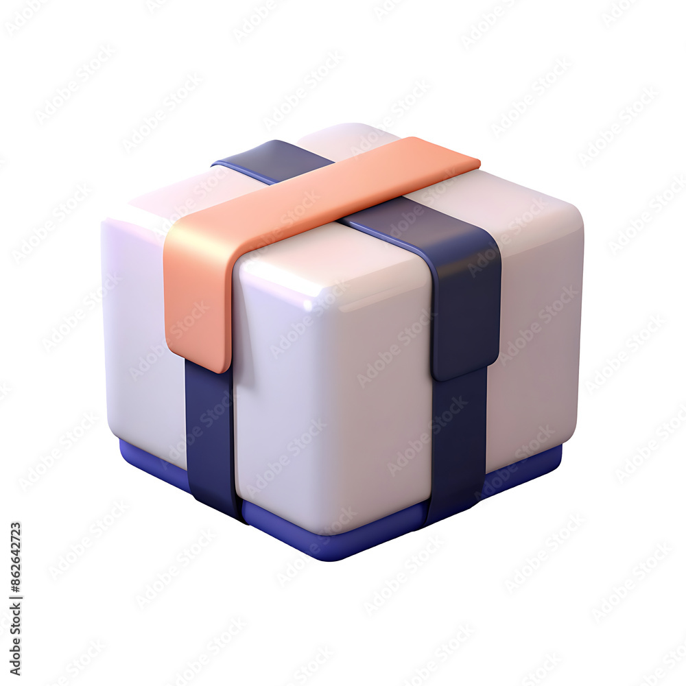 parcel-box icon soft peach color in plastic 3d style parcel-box icon soft peach color in plastic 3d style