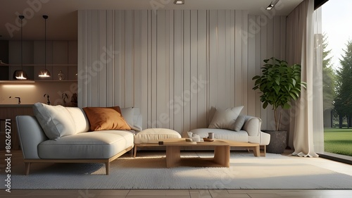 modern living room with sofa