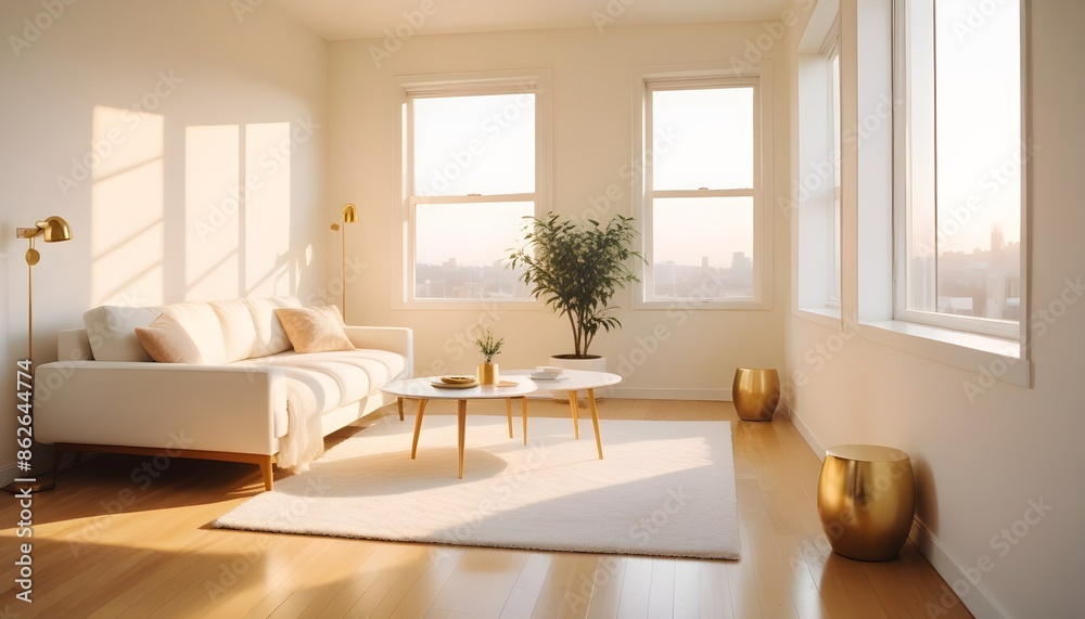 Fototapeta premium Photo interior modern design room 3d illustration