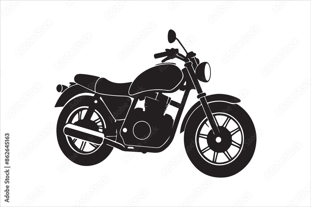 Fototapeta premium Motorcycle Silhouette Victor Art Created with AI Technology 