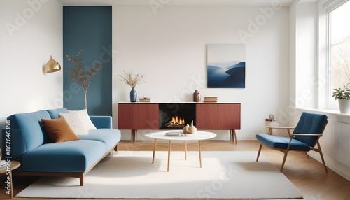 Photo interior modern design room 3d illustration