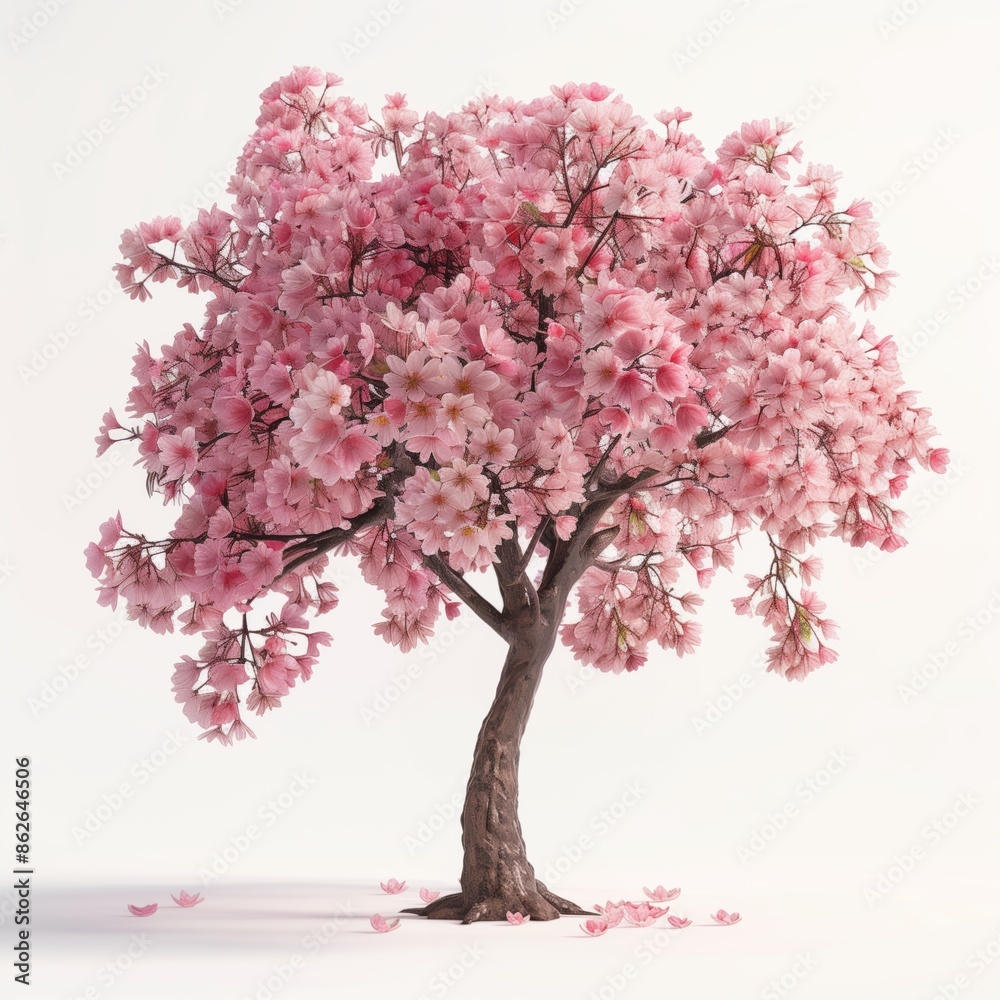 Fototapeta premium 3D graphics of a pink cherry blossom tree