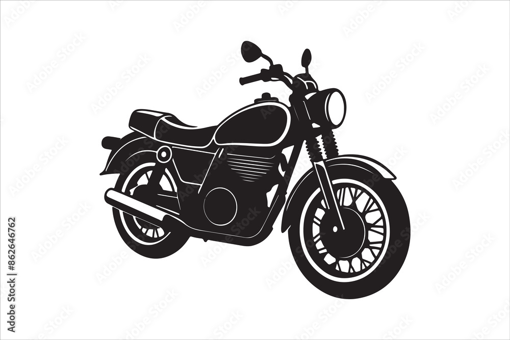 Fototapeta premium Motorcycle Silhouette Victor Art Created with AI Technology 