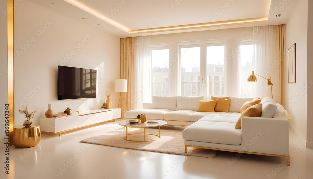 Fototapeta premium Photo interior modern design room 3d illustration