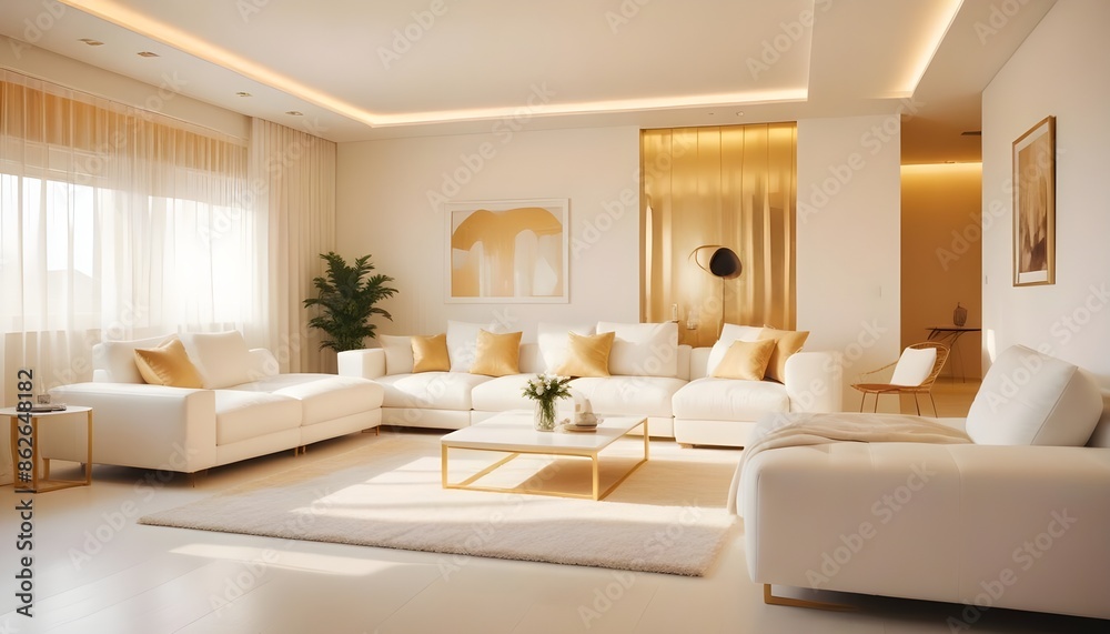 Fototapeta premium Photo interior modern design room 3d illustration