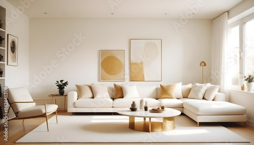 Photo interior modern design room 3d illustration